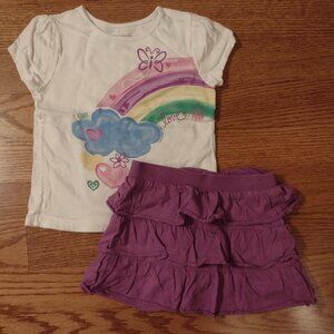 4T | Graphic Tee and Ruffled Skort Outfit | Garanimals